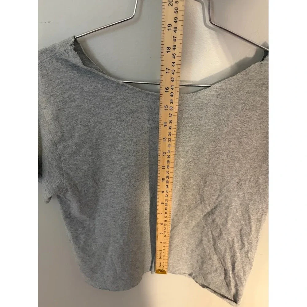 Auburn University Tigers Cropped Graphic Tee Heather Gray Wide Neck Raw Hem